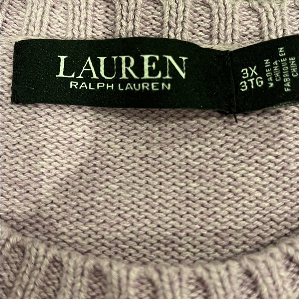 Ralph Lauren Beagle crewneck sweater pink lavender cotton pullover 3X see meas. - Picture 6 of 6